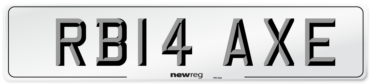 RB14 AXE Number Plate from New Reg